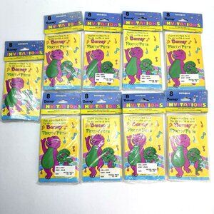 VTG 1992 Barney & Friends TV Show Party Invitations -‎ Lot of 9 Packs of 8 Ea